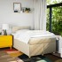Cama box spring con colchón tela color crema 120x200