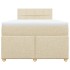 Cama box spring con colchón tela color crema 120x200