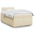 Cama box spring con colchón tela color crema 120x200