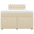 Cama box spring con colchón tela color crema 120x200