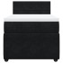 Cama box spring con colchón cuero sintético negro 90x190