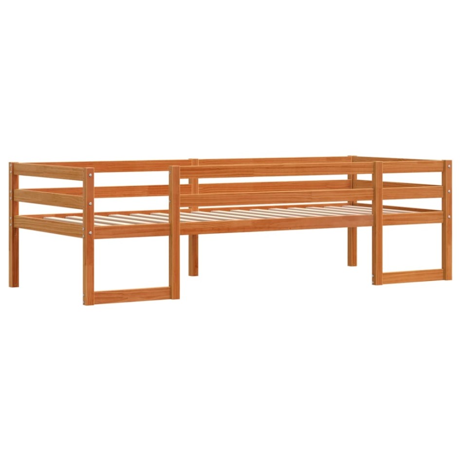 Estructura de cama para niños madera de pino marrón 80x200