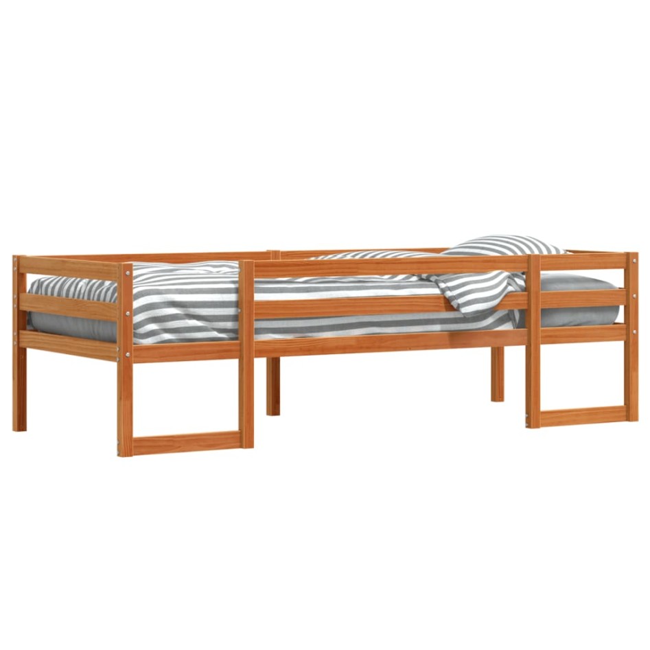 Estructura de cama para niños madera de pino marrón 80x200