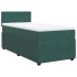 Cama box spring con colchón terciopelo verde oscuro 90x200