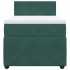 Cama box spring con colchón terciopelo verde oscuro 90x200