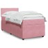Cama box spring con colchón terciopelo rosa 90x200