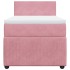 Cama box spring con colchón terciopelo rosa 90x200