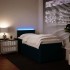 Cama box spring con colchón terciopelo azul 90x200
