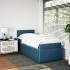 Cama box spring con colchón terciopelo azul 90x200