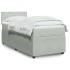Cama box spring con colchón terciopelo gris claro 100x200