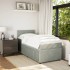 Cama box spring con colchón terciopelo gris claro 100x200
