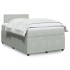 Cama box spring con colchón terciopelo gris claro 120x190