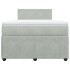 Cama box spring con colchón terciopelo gris claro 120x190