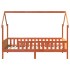 Cama con forma de casa de niños madera maciza marrón 80x200