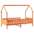 Cama con forma de casa de niños madera maciza marrón 80x200