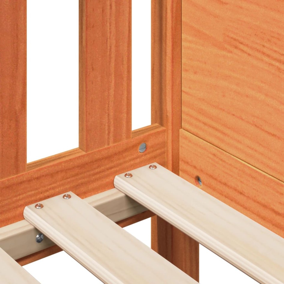 Cama con forma de casa de niños madera maciza marrón 80x200