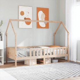 Cama con forma de casa de niños madera maciza de pino 80x200