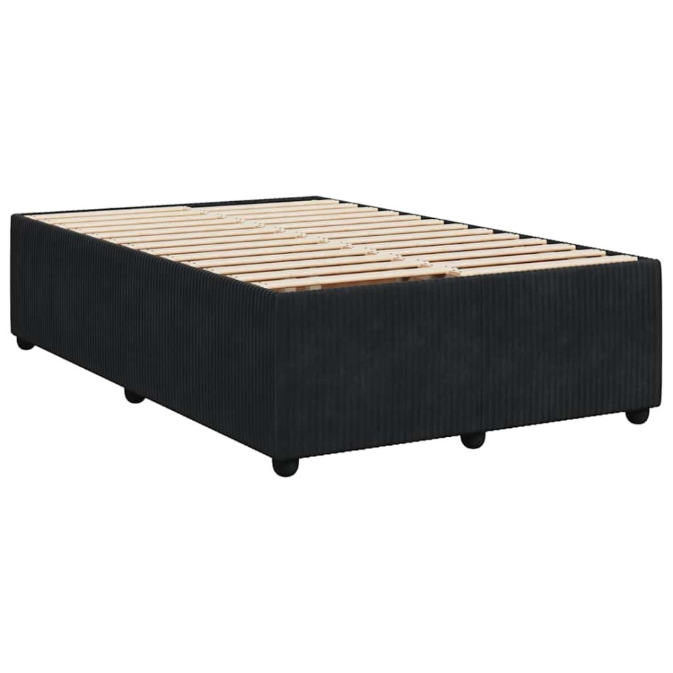 Cama box spring con colchón terciopelo negro 120x190