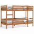 Litera de madera maciza de pino marrón cera 90x190