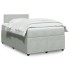 Cama box spring con colchón terciopelo gris claro 120x200