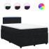 Cama box spring con colchón terciopelo negro 120x200