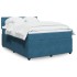 Cama box spring con colchón terciopelo azul 140x190