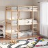 Litera triple de madera maciza de pino 90x200