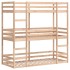 Litera triple de madera maciza de pino 90x200