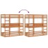 Litera triple de madera maciza de pino marrón cera 90x200