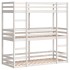 Litera triple de madera maciza de pino blanco 75x190