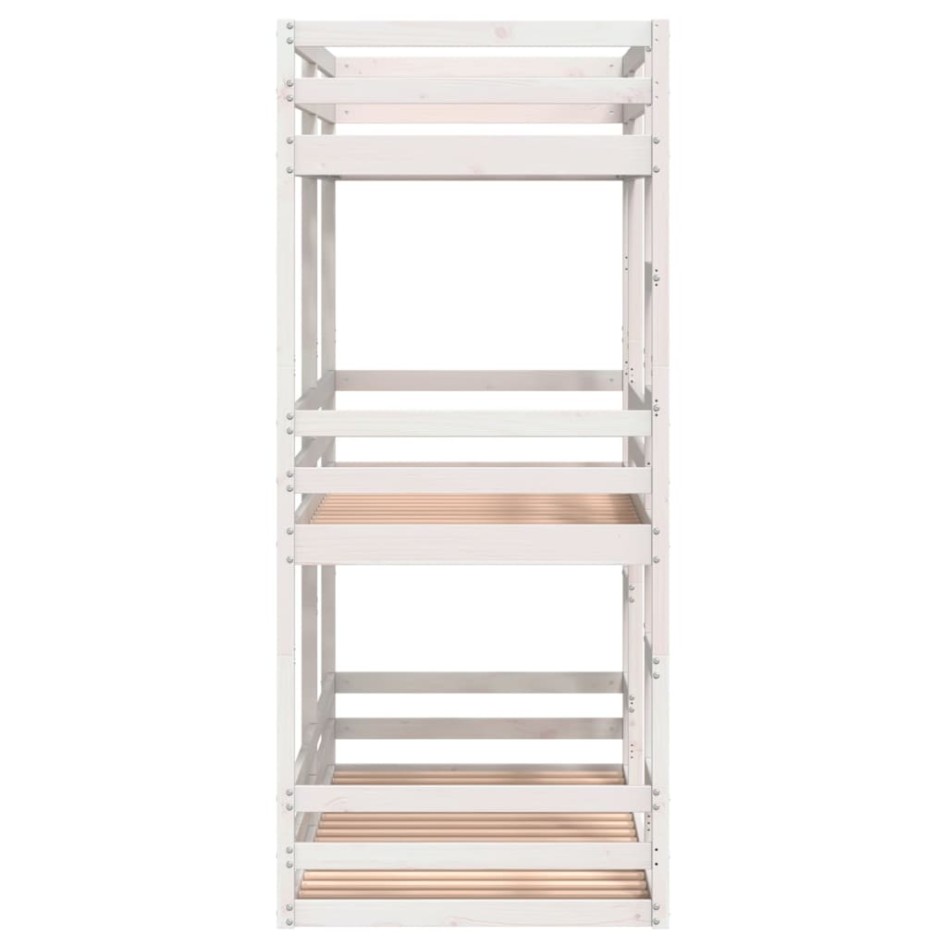 Litera triple de madera maciza de pino blanco 75x190