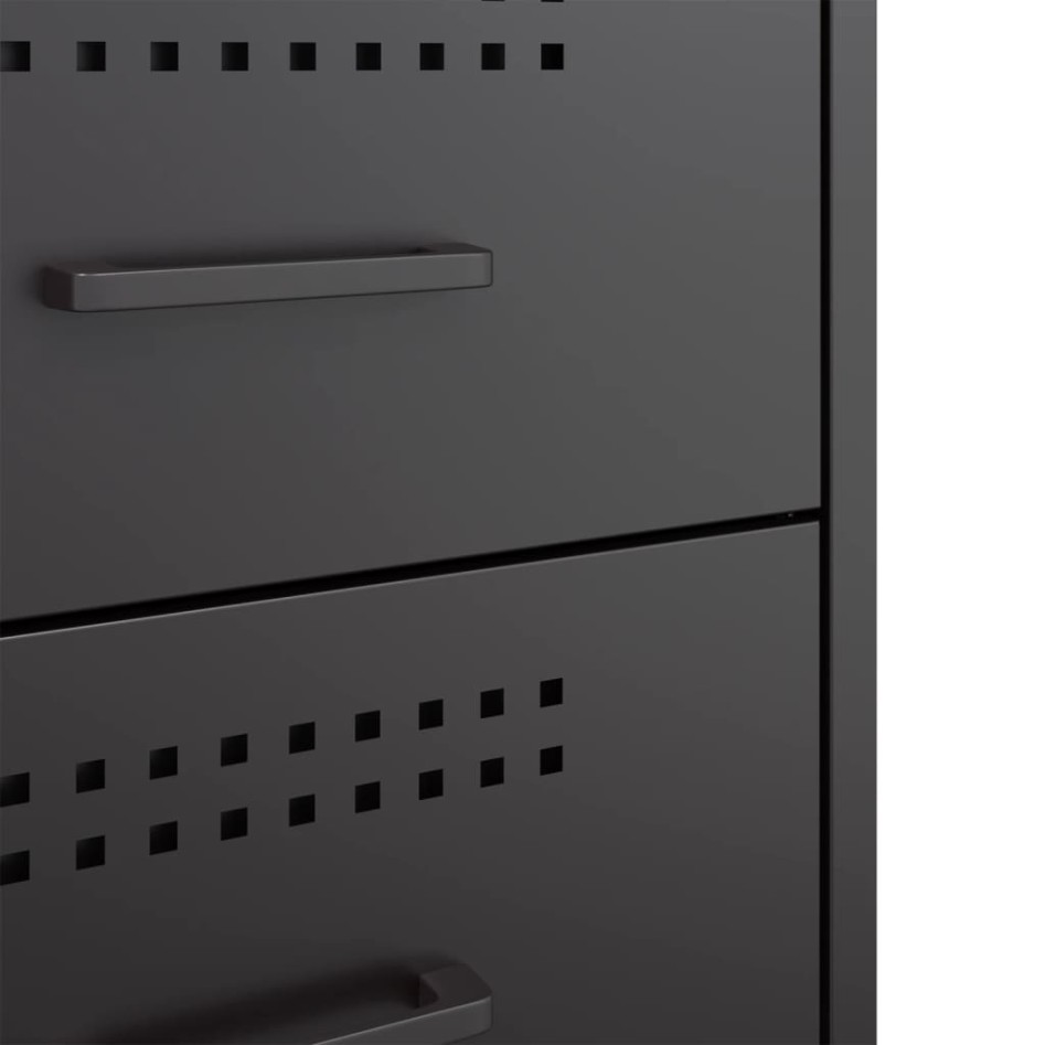 Mesitas de noche 2 unidades acero negro 36x39x50,5