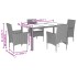 Set de comedor jardín 5 pzas con cojines ratán PE acacia