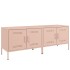 Muebles de TV 2 piezas acero rosa 68x39x50,5