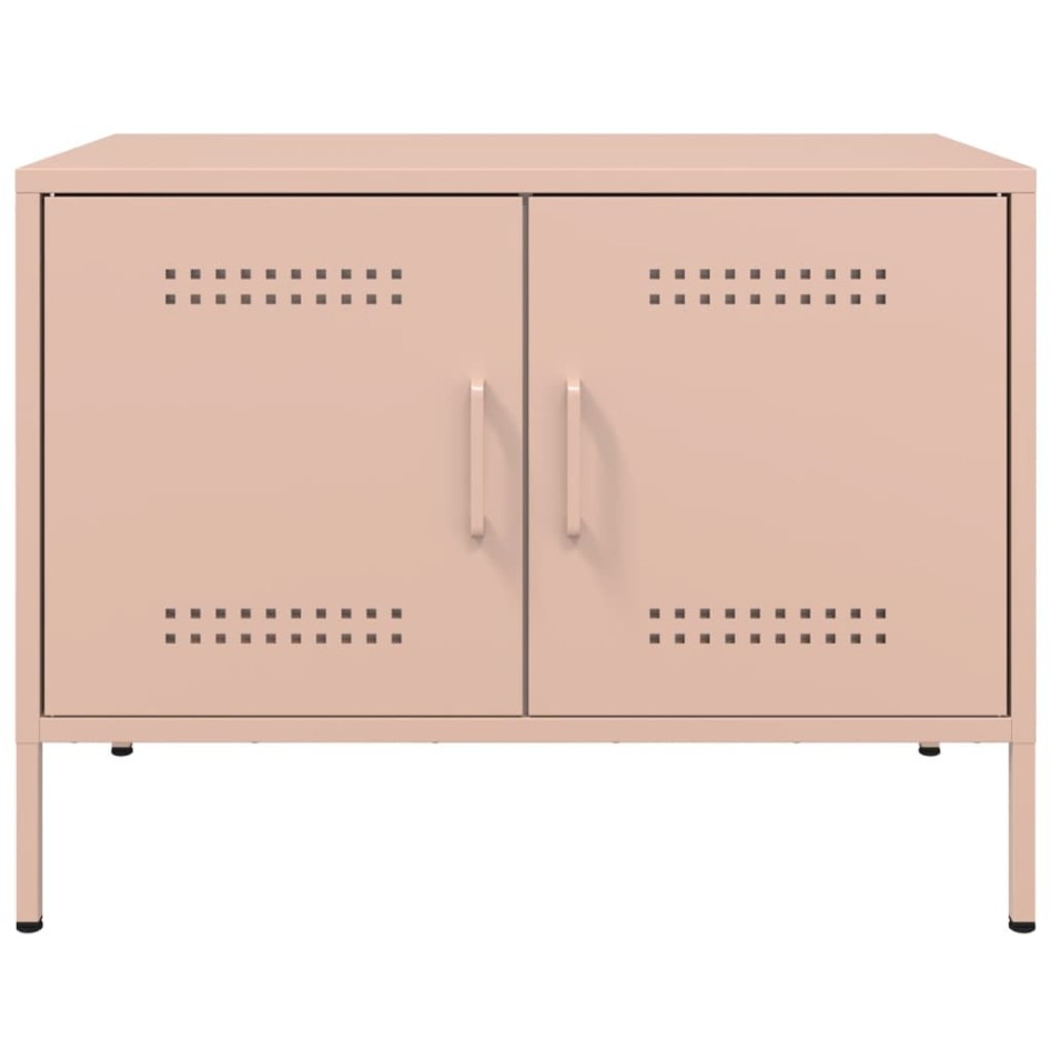 Muebles de TV 2 piezas acero rosa 68x39x50,5