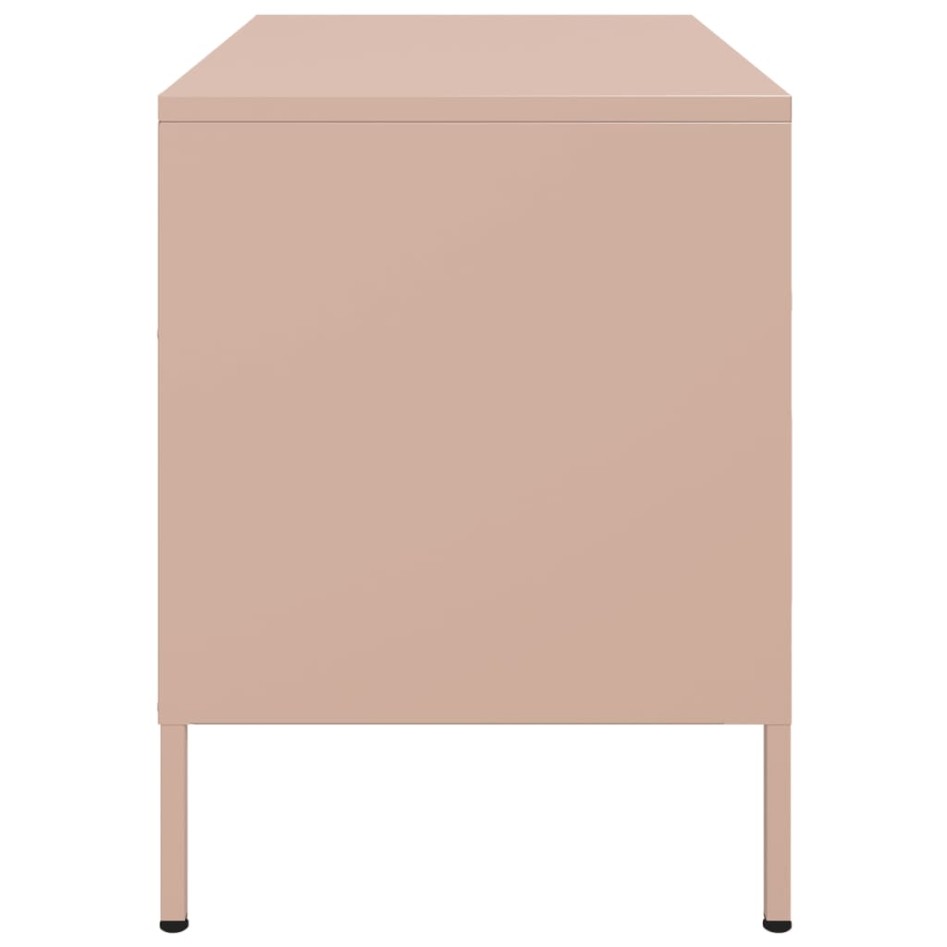 Muebles de TV 2 piezas acero rosa 68x39x50,5