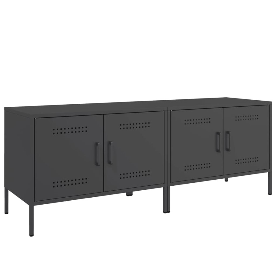 Muebles de TV 2 piezas acero negro 68x39x50,5