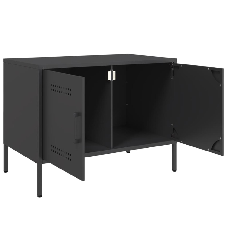 Muebles de TV 2 piezas acero negro 68x39x50,5