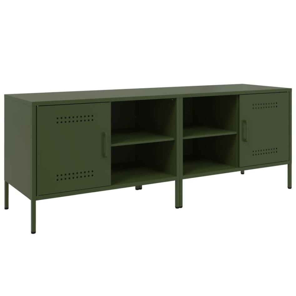 Muebles de TV 2 piezas acero verde oliva 68x39x50,5