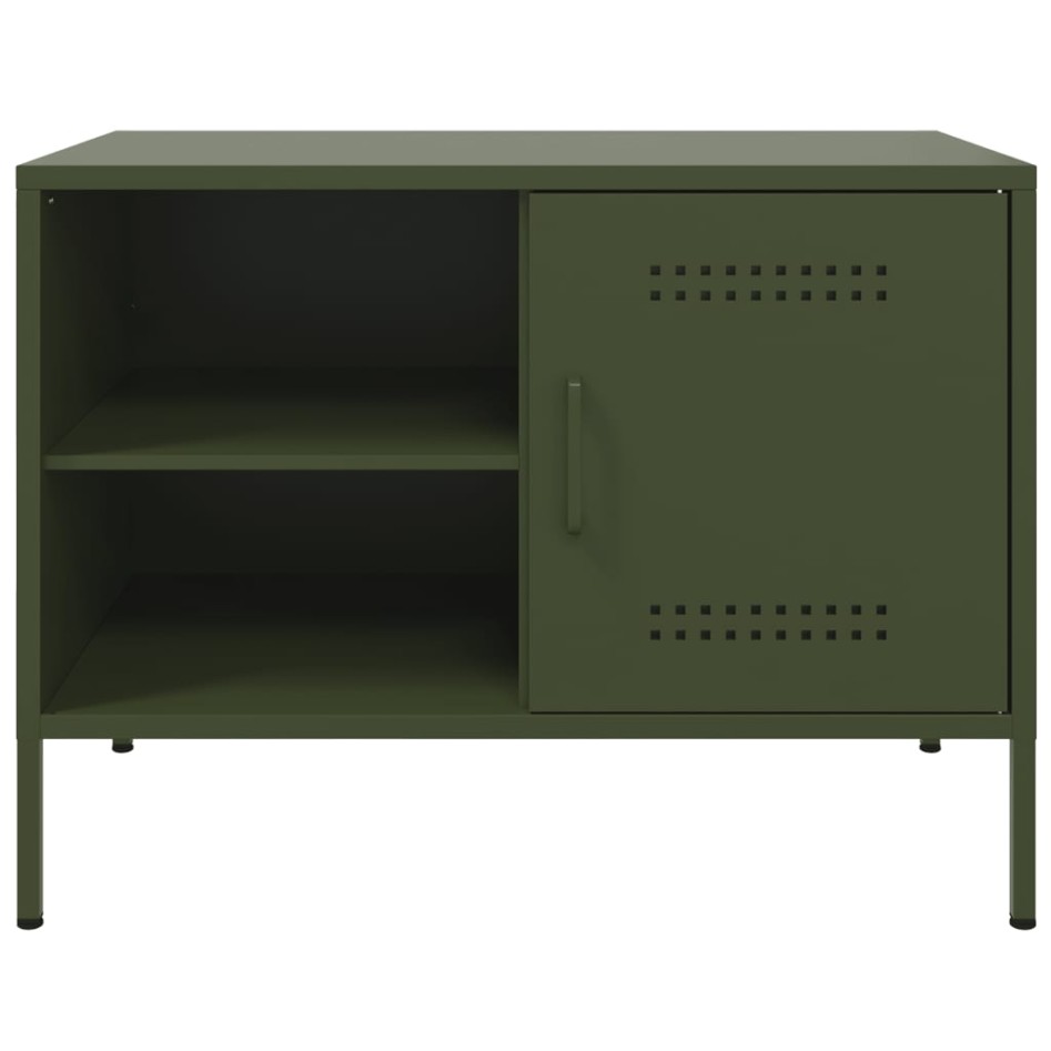 Muebles de TV 2 piezas acero verde oliva 68x39x50,5