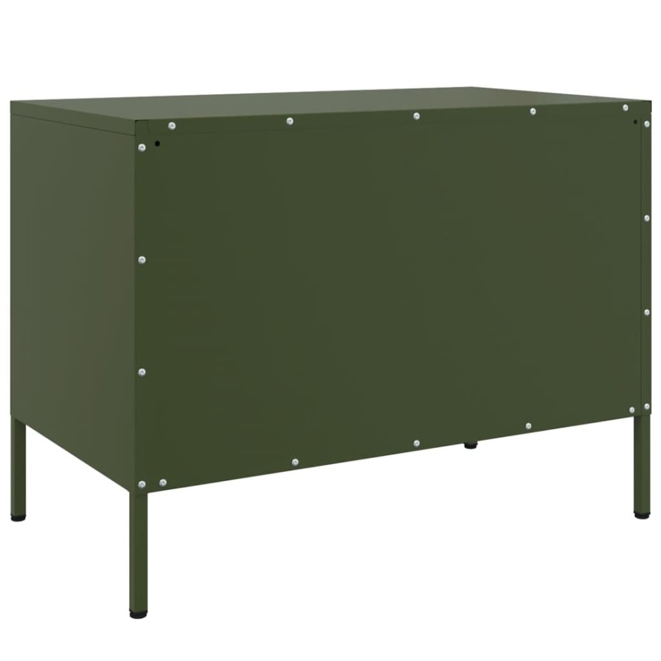 Muebles de TV 2 piezas acero verde oliva 68x39x50,5