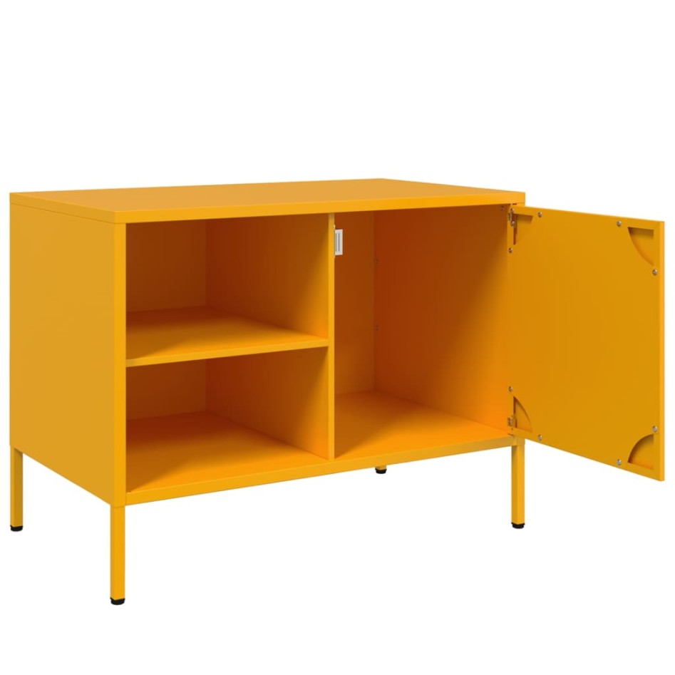 Muebles para TV 2 piezas acero amarillo mostaza 68x39x50,5