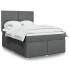 Cama box spring con colchón tela gris oscuro 140x200