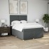 Cama box spring con colchón tela gris oscuro 140x200