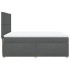 Cama box spring con colchón tela gris oscuro 140x200