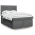 Cama box spring con colchón tela gris oscuro 140x200