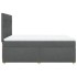 Cama box spring con colchón tela gris oscuro 140x200