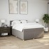 Cama box spring con colchón tela gris taupe 140x200