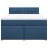 Cama box spring con colchón tela azul 160x200