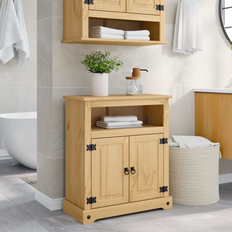 Armario de baño Corona madera maciza de pino 70x33x80